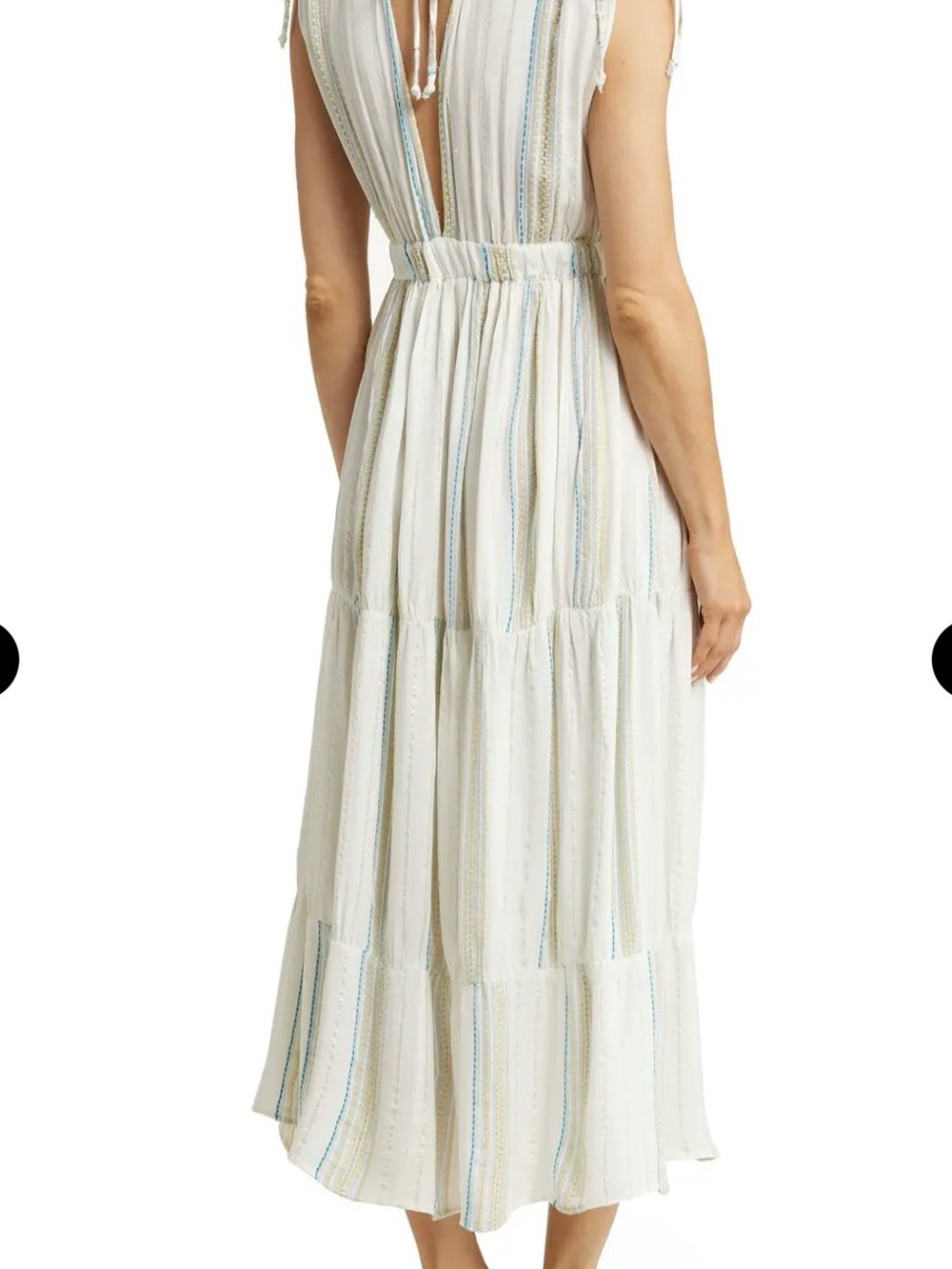 ELAN Stripe Deep V-Neck Cover-Up Maxi in size Medium - Picture 2 of 12